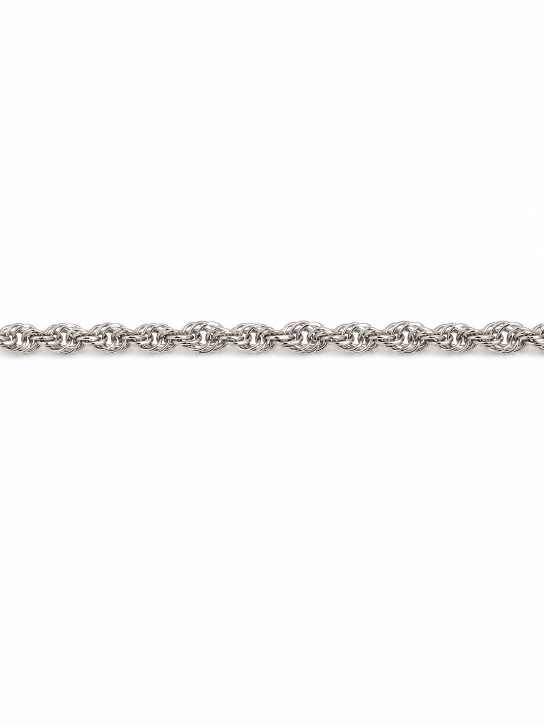 10KT Solid White Gold 1MM Rope Chain