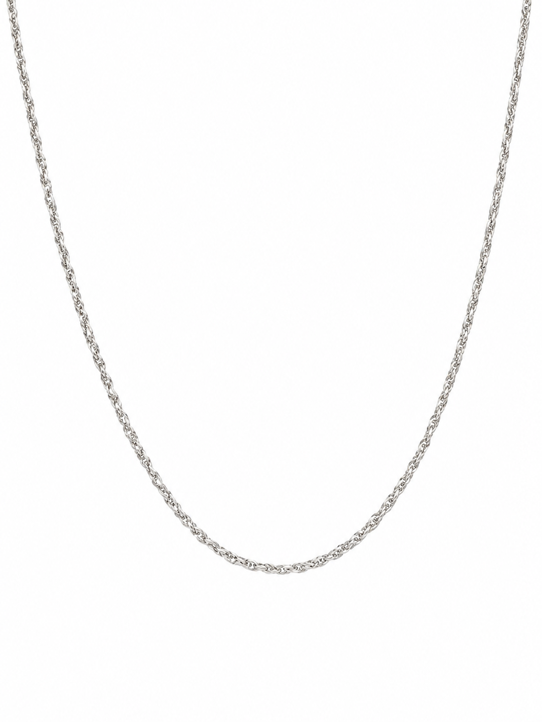 10KT Solid White Gold 1MM Rope Chain