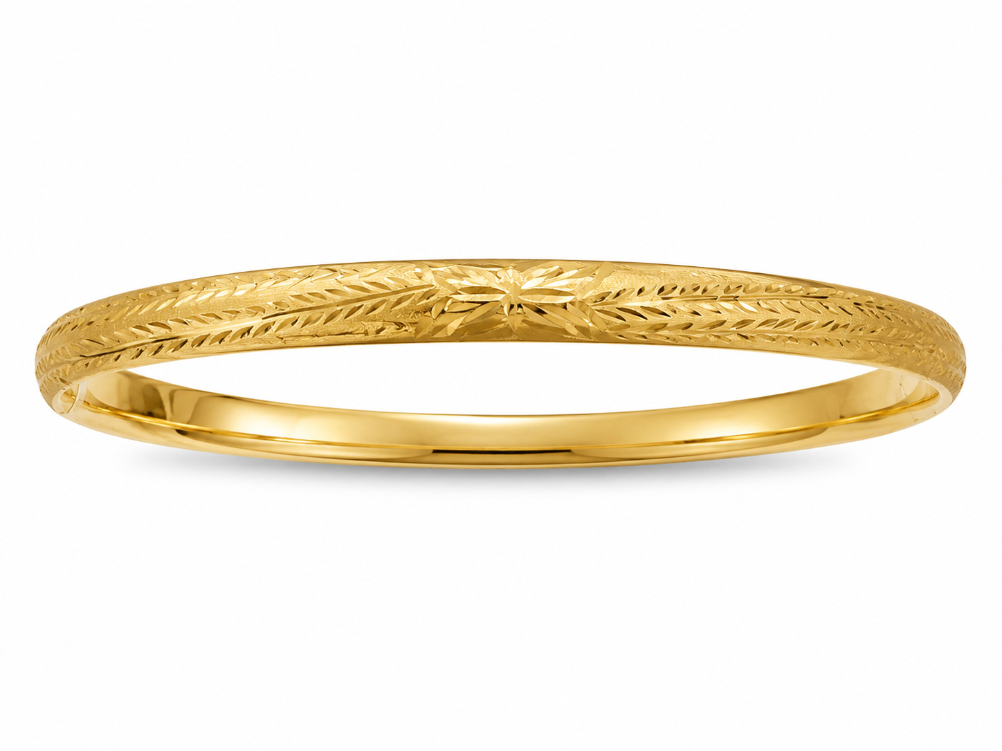 14KY Diamond Cut Florentine 6 mm Bangle Bracelet