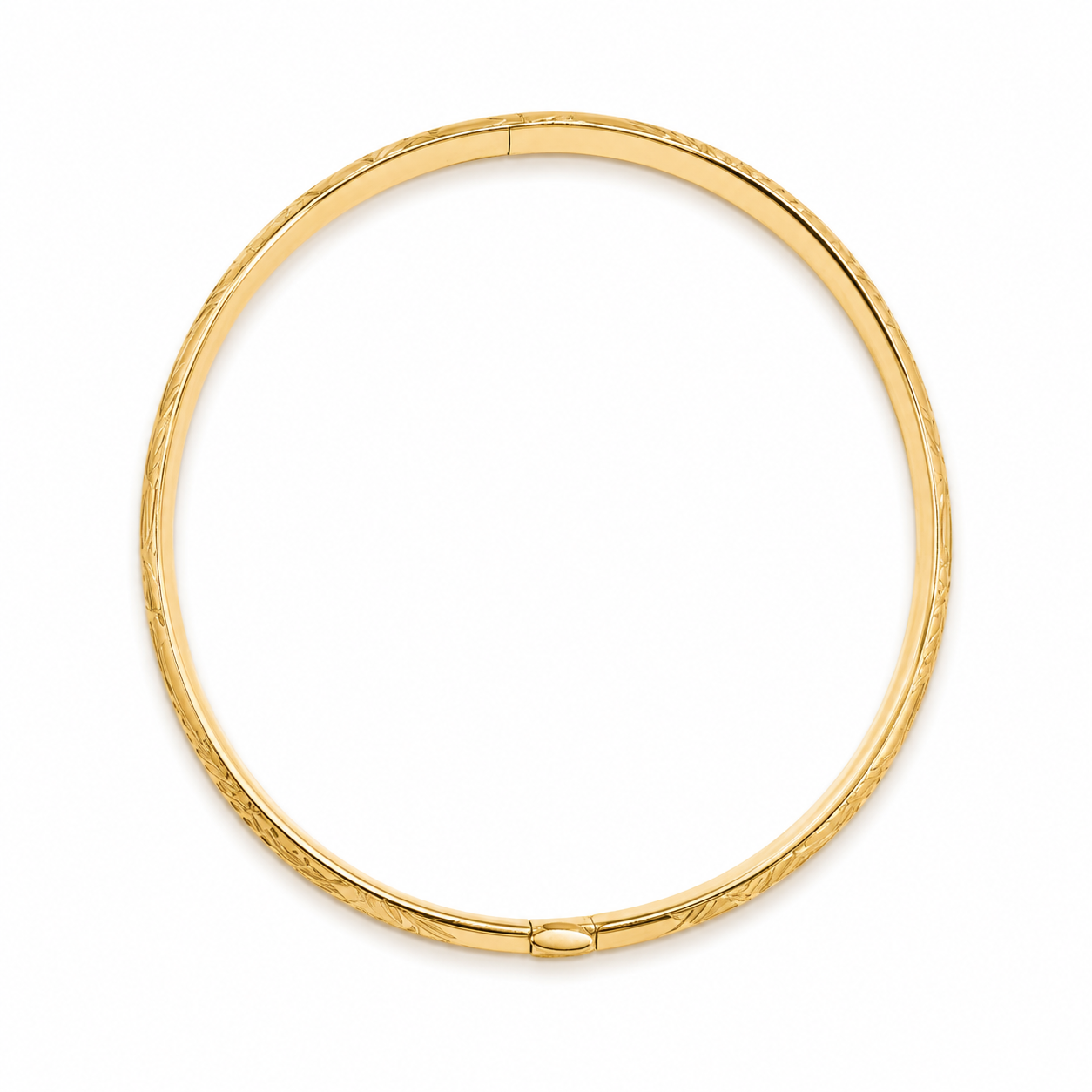 14KY Diamond Cut Florentine 6 mm Bangle Bracelet