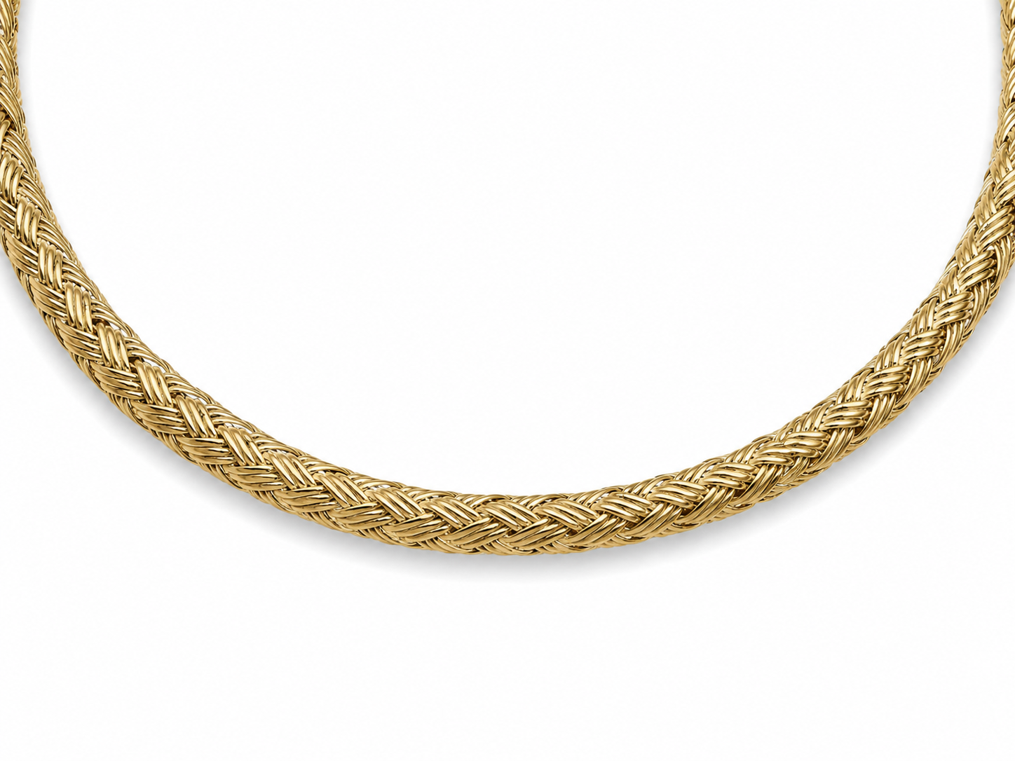 14KT Braided Cubic Zirconium Open 3 MM Yellow Gold Bracelet