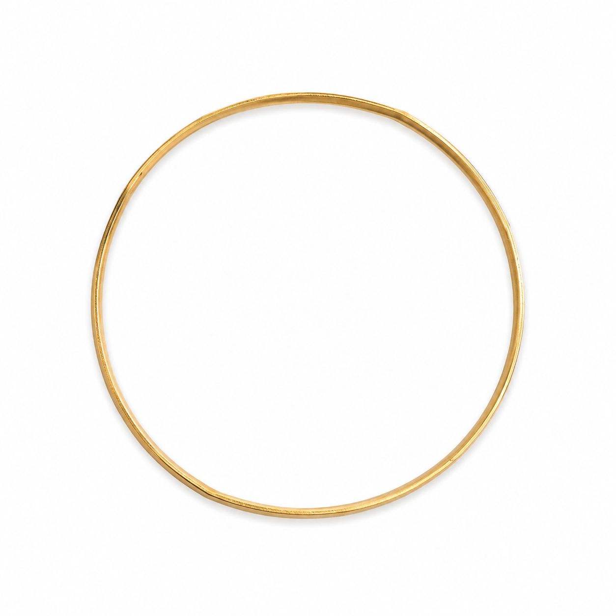 14KT Yellow Gold Diamond Cut Designer 3 mm Bangle Bracelet