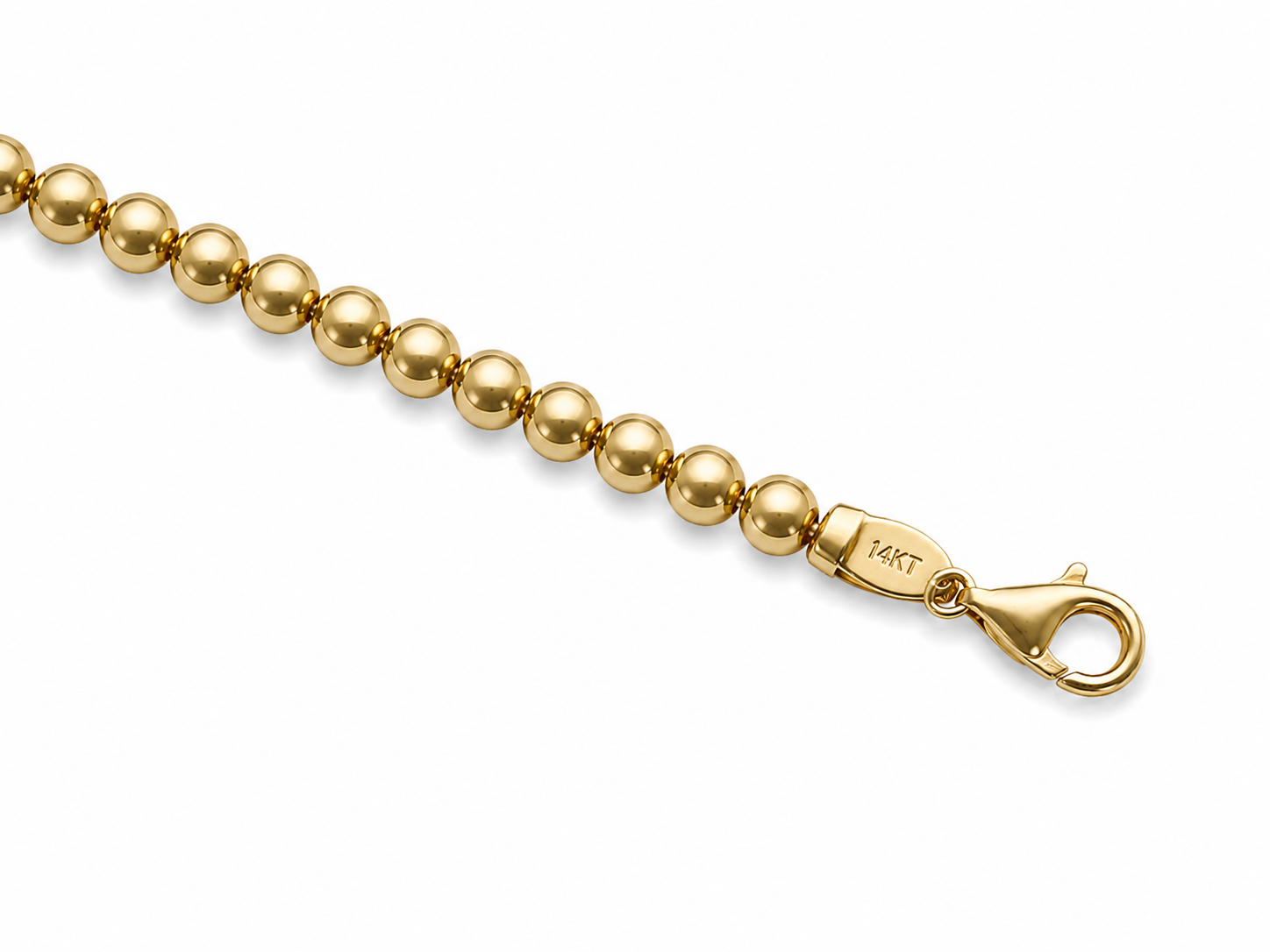 14KT Beaded 4.2 MM Yellow Gold Bracelet