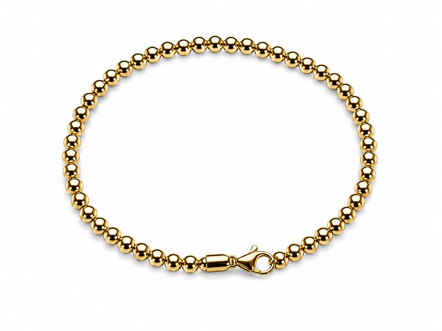 14KT Beaded 4.2 MM Yellow Gold Bracelet