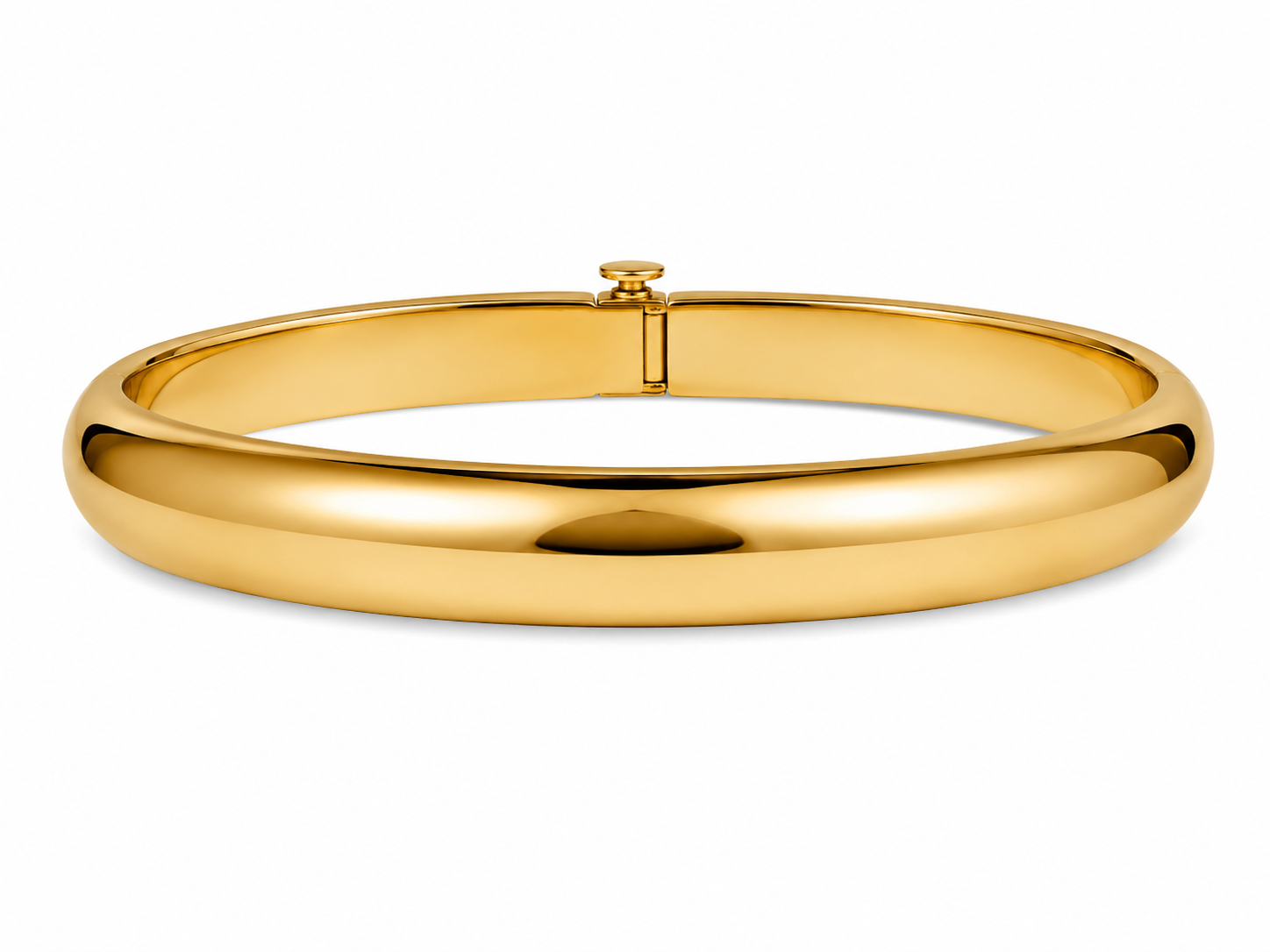 14KT Yellow Gold 8 MM Box Lock Bangle Bracelet