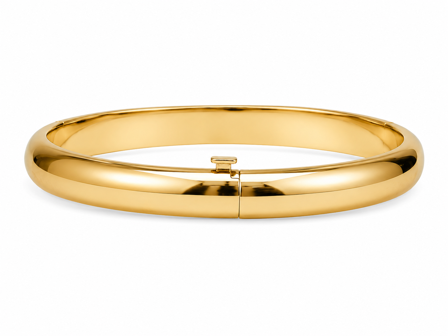 14KT 6 MM Yellow Gold Bangle Bracelet