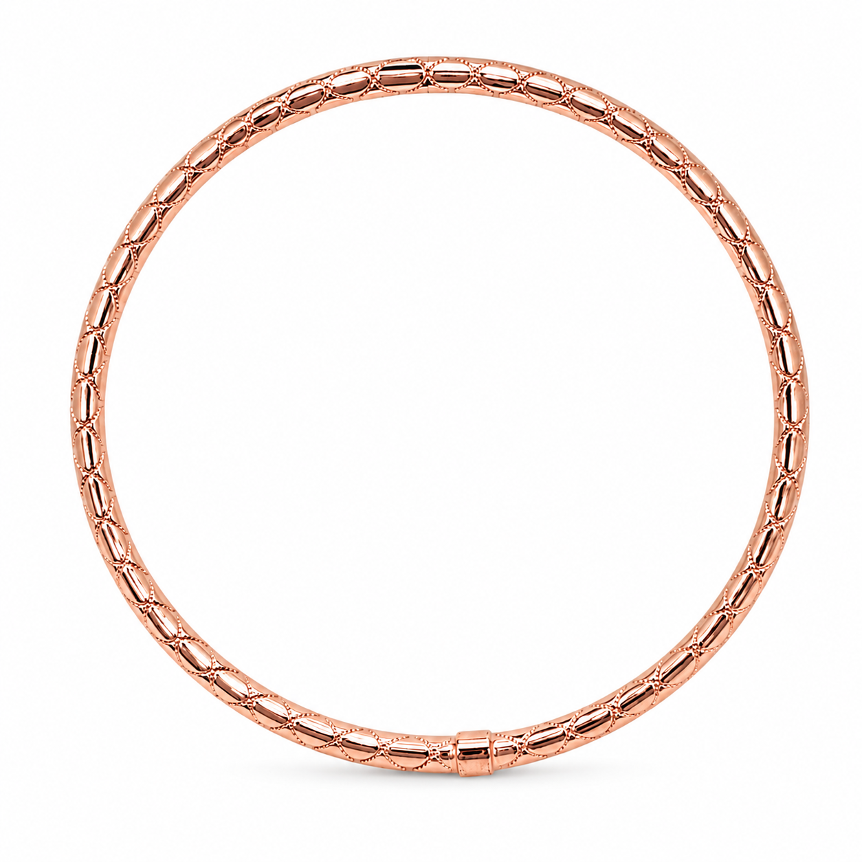 14KT 3MM Rose Gold Slip On Bangle Bracelet