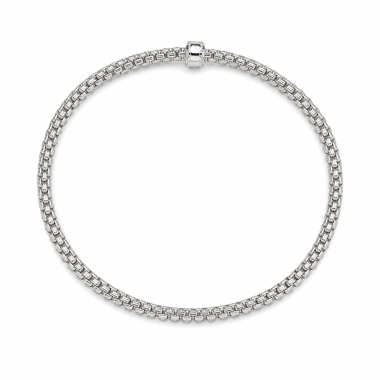 14KT White Gold Elastic Adjustable 2.8 MM Bangle Bracelet