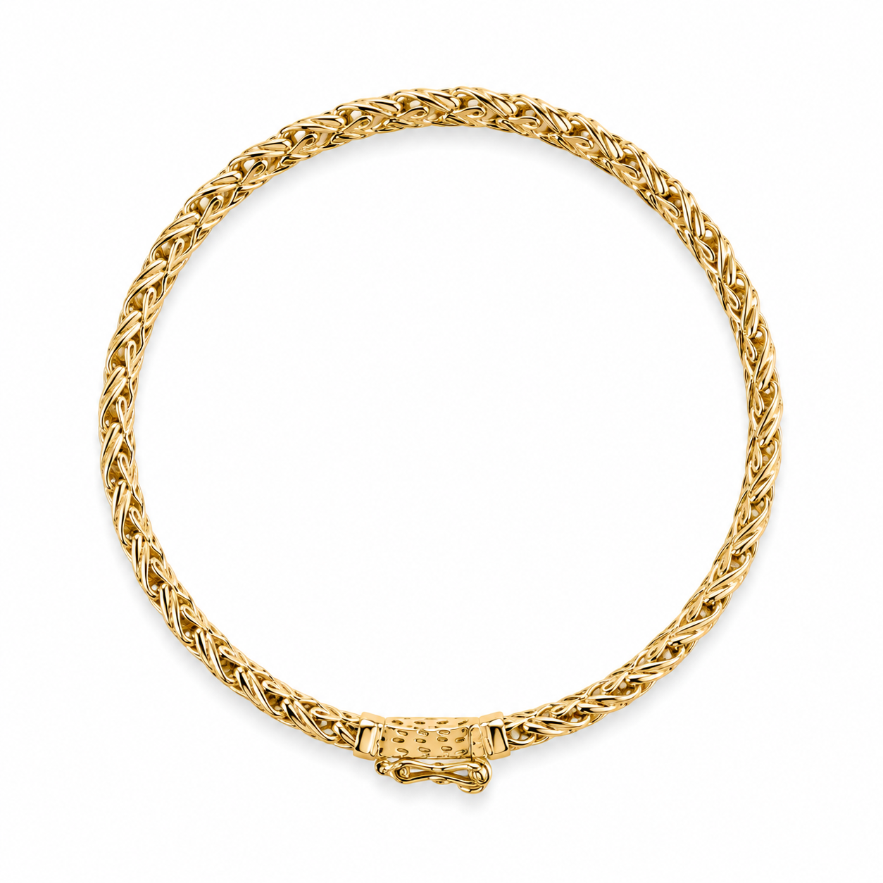 14KT Yellow Gold Cuban 5 mm CZ Bangle Bracelet