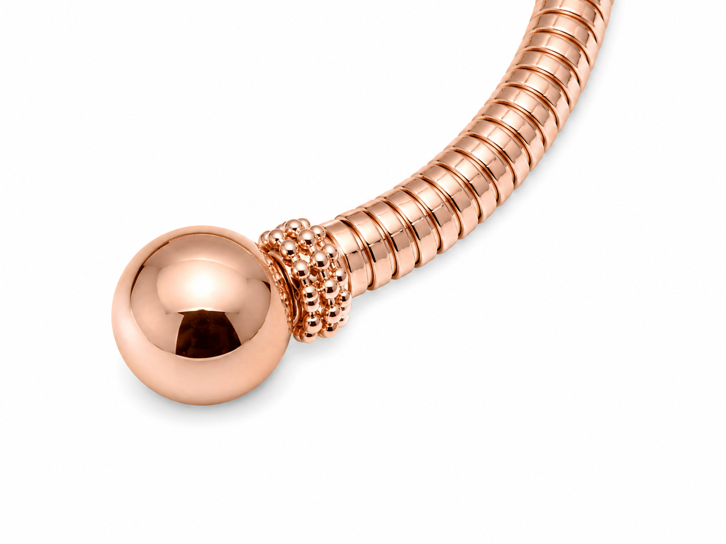 14KT Rose Gold 4.7 MM Elastic Adjustable Bangle Bracelet