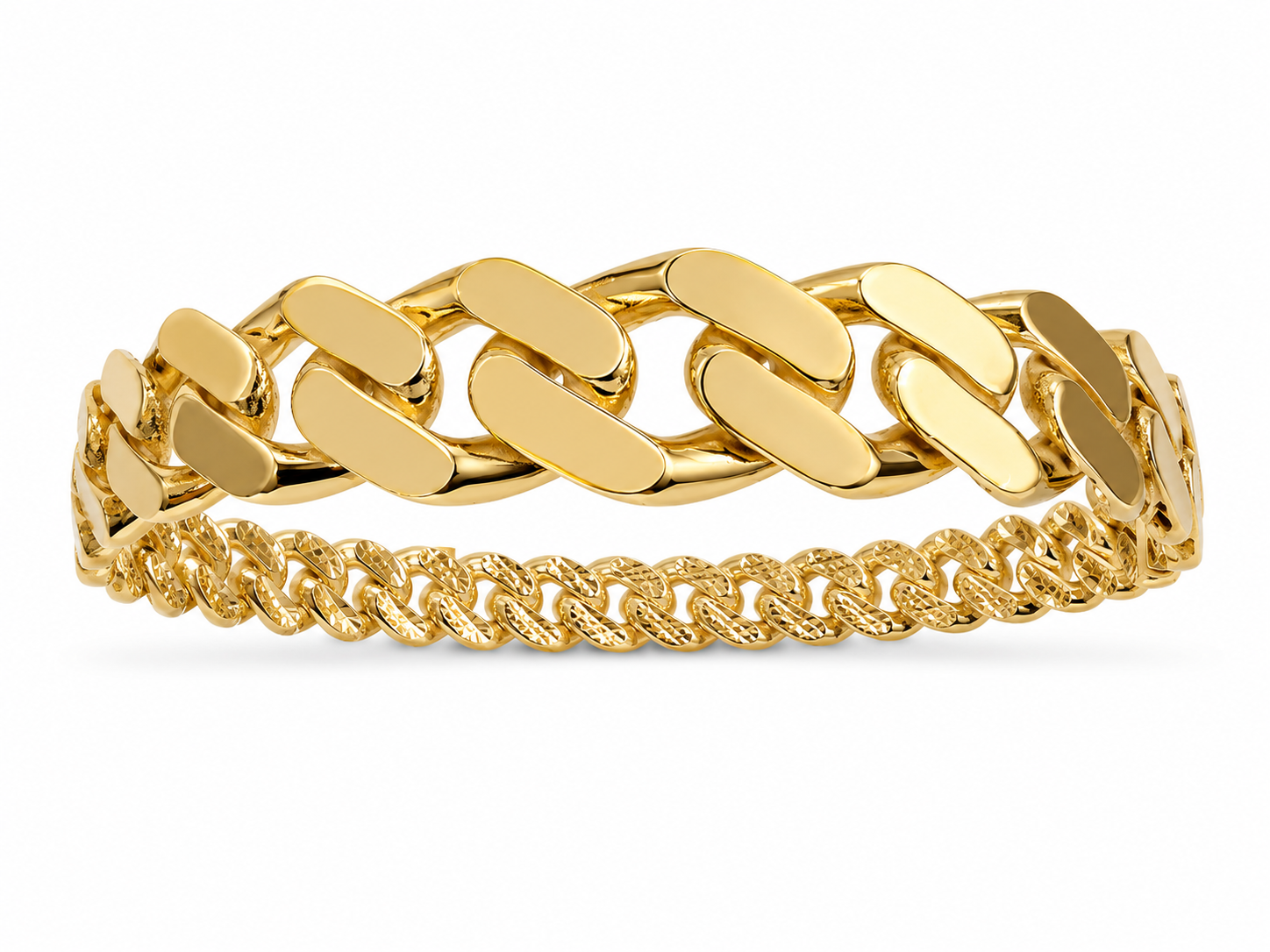 14KT Gold Cuban 15 mm Bangle Bracelet