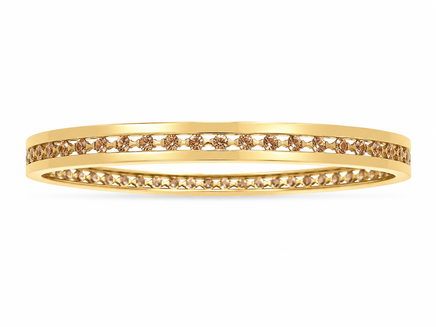 14KT 5.3 MM Solid Yellow Gold Slip On Bangle Bracelet