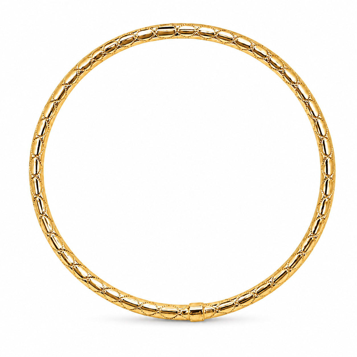14KT 3 MM Solid Yellow Gold Slip on Bangle Bracelet