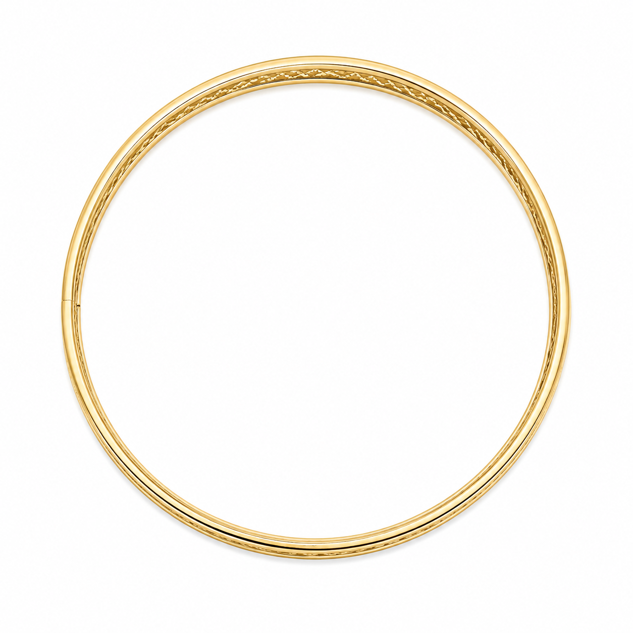 14KT 5.3 MM Solid Yellow Gold Slip On Bangle Bracelet