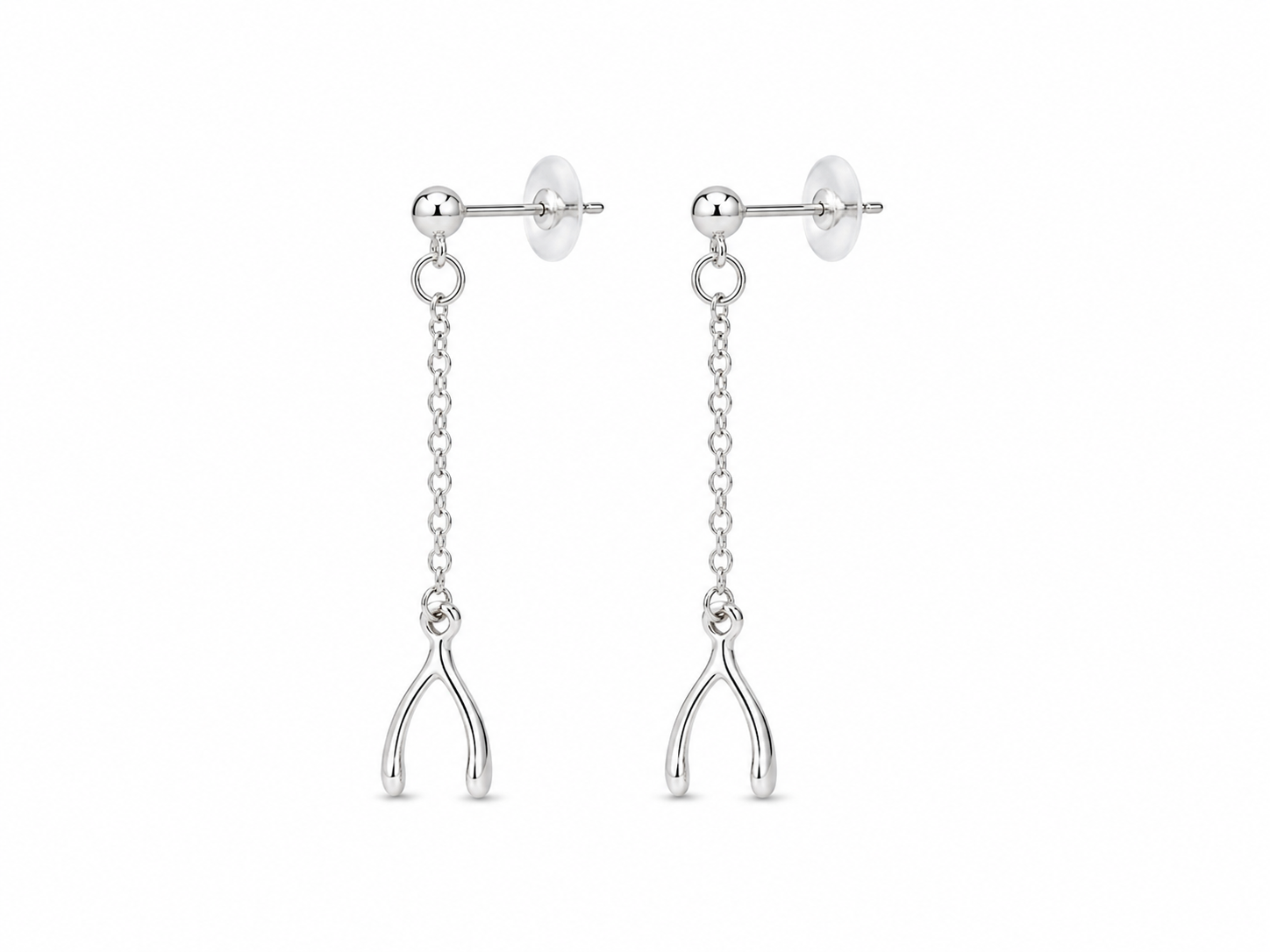 Brass Wishbone Dangling Earrings