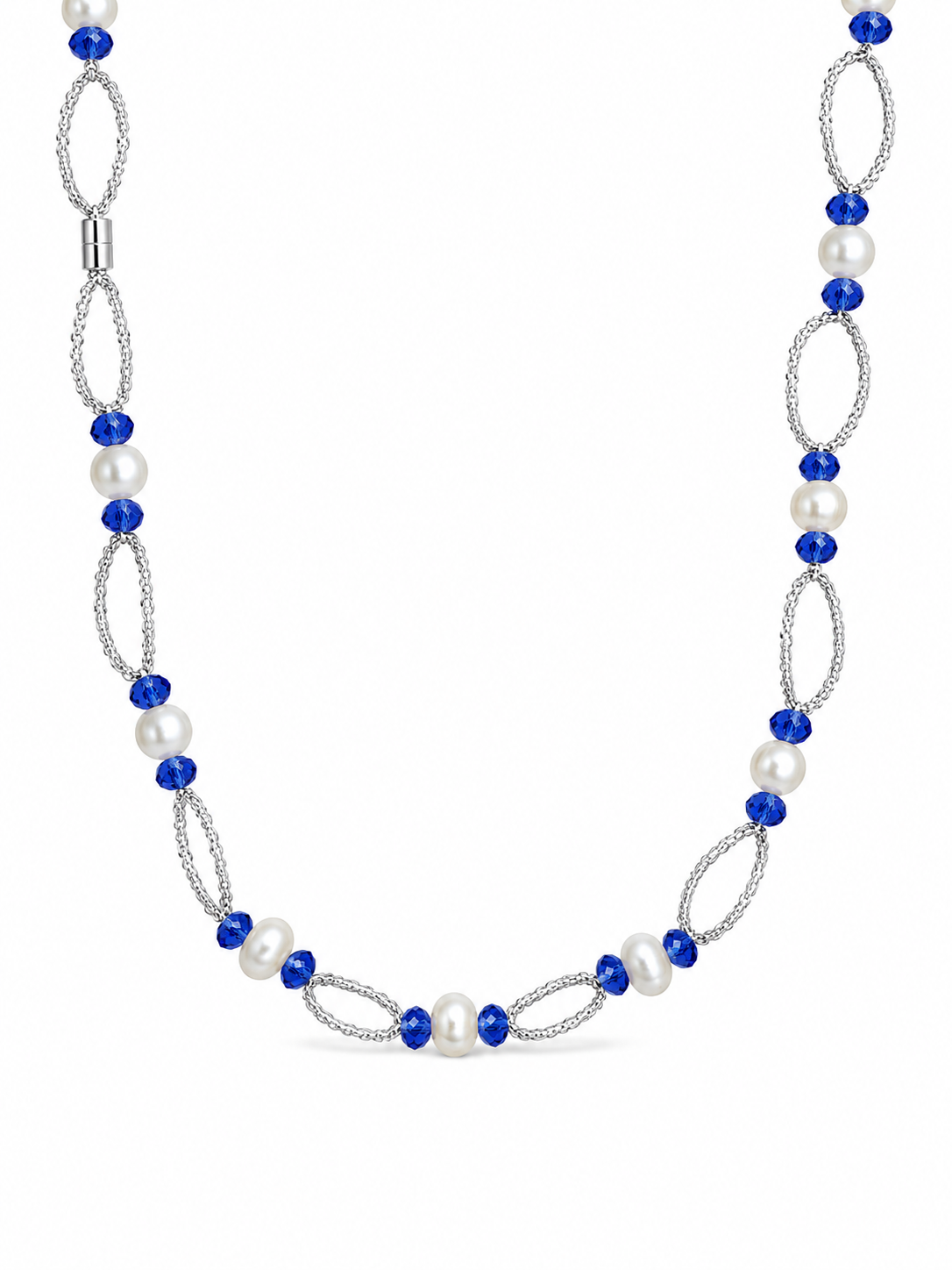 Pearls with Crystal Necklace & Bracelet Set
