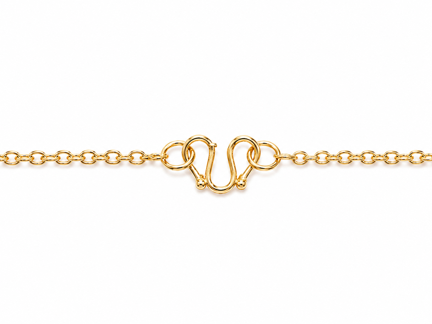Brass Necklace with Akoya Pearl Center Necklace