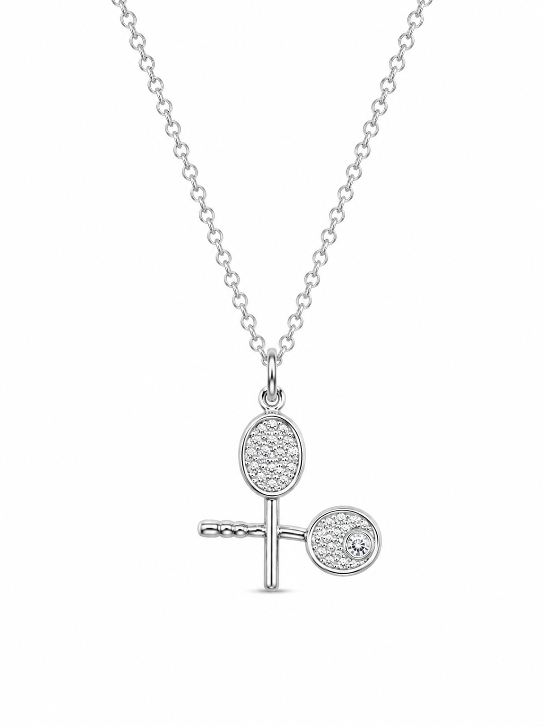 Brass Raquetball Pendant Necklace