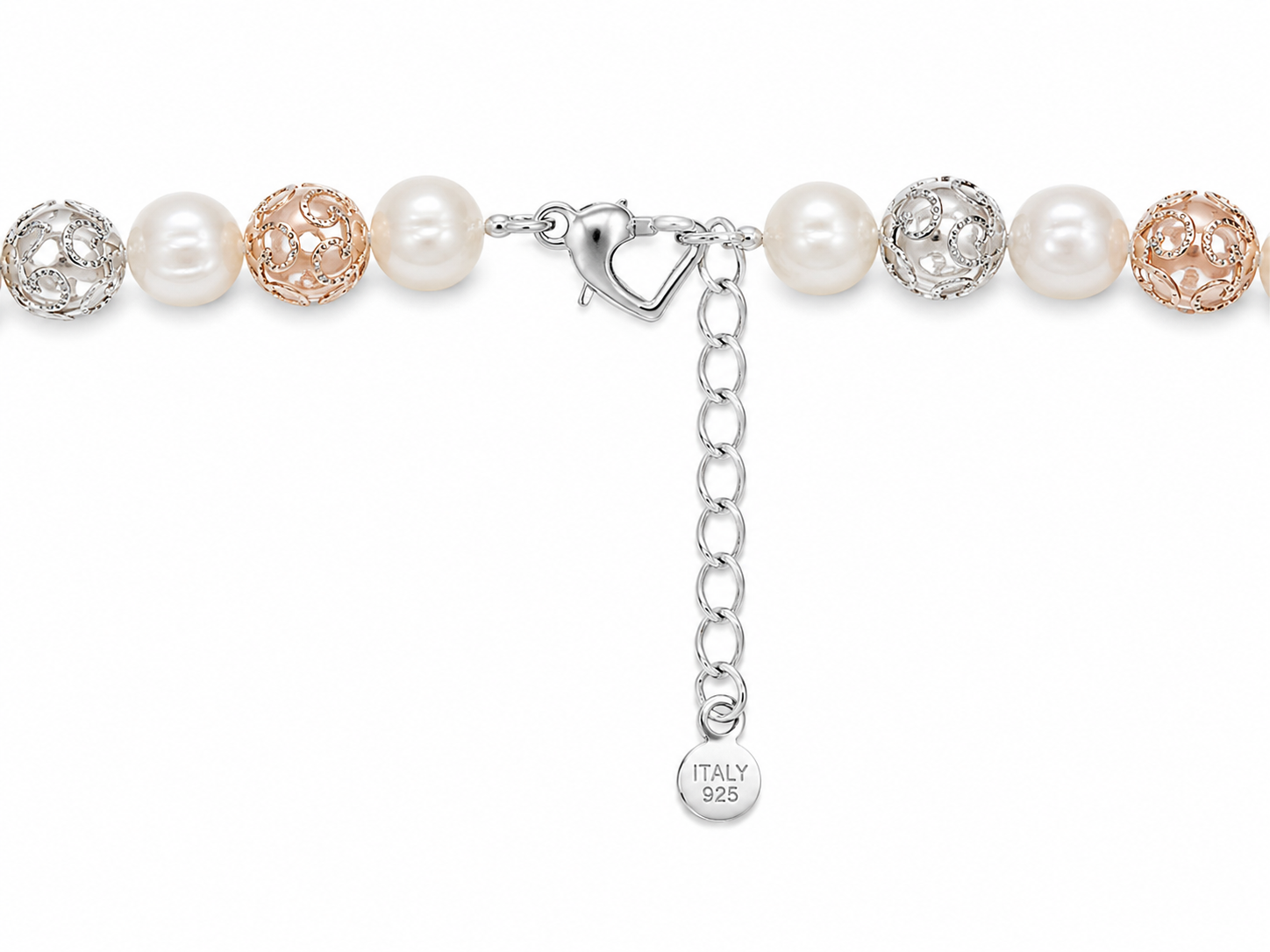 Stainless Steel Wrapped Pearl Necklace & Bracelet Set