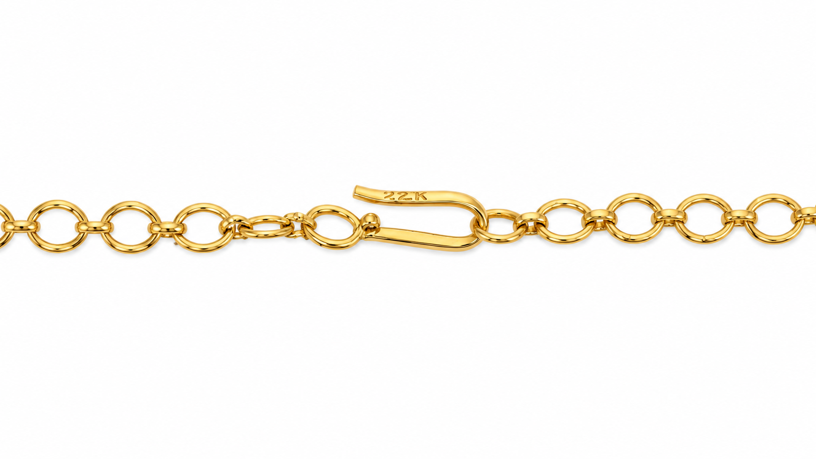 22KT Yellow Gold Temple Style Gemstone Kanti Collar Necklace