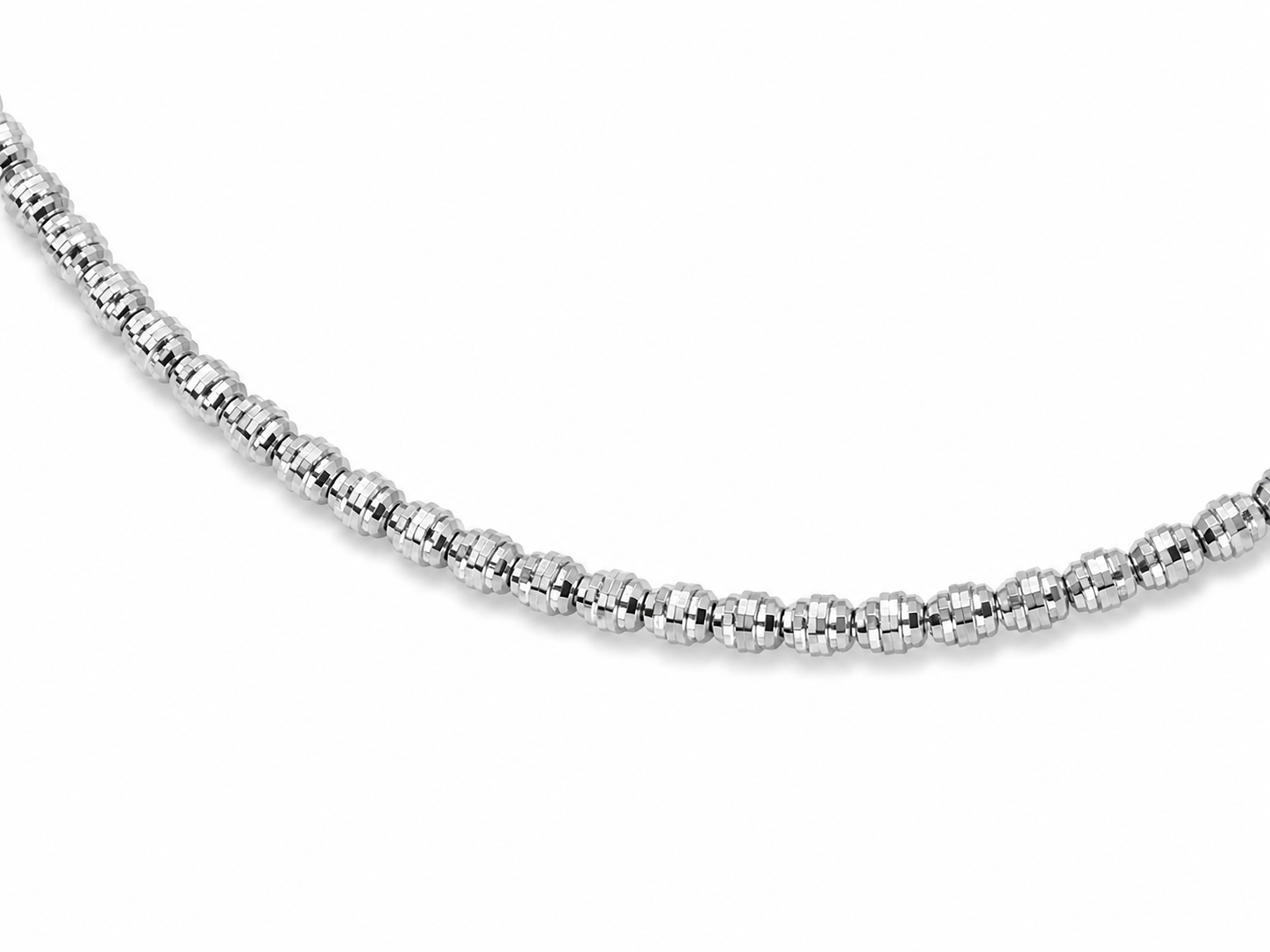 14KT White Gold Thin 2 MM Lobster Claw Lock Bangle Bracelet