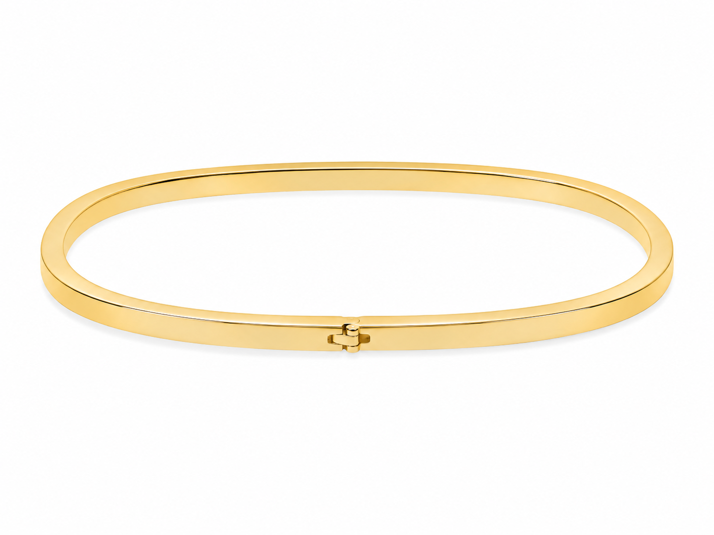 14KT Yellow Gold Thin Oval 2.5 MM Bangle Bracelet