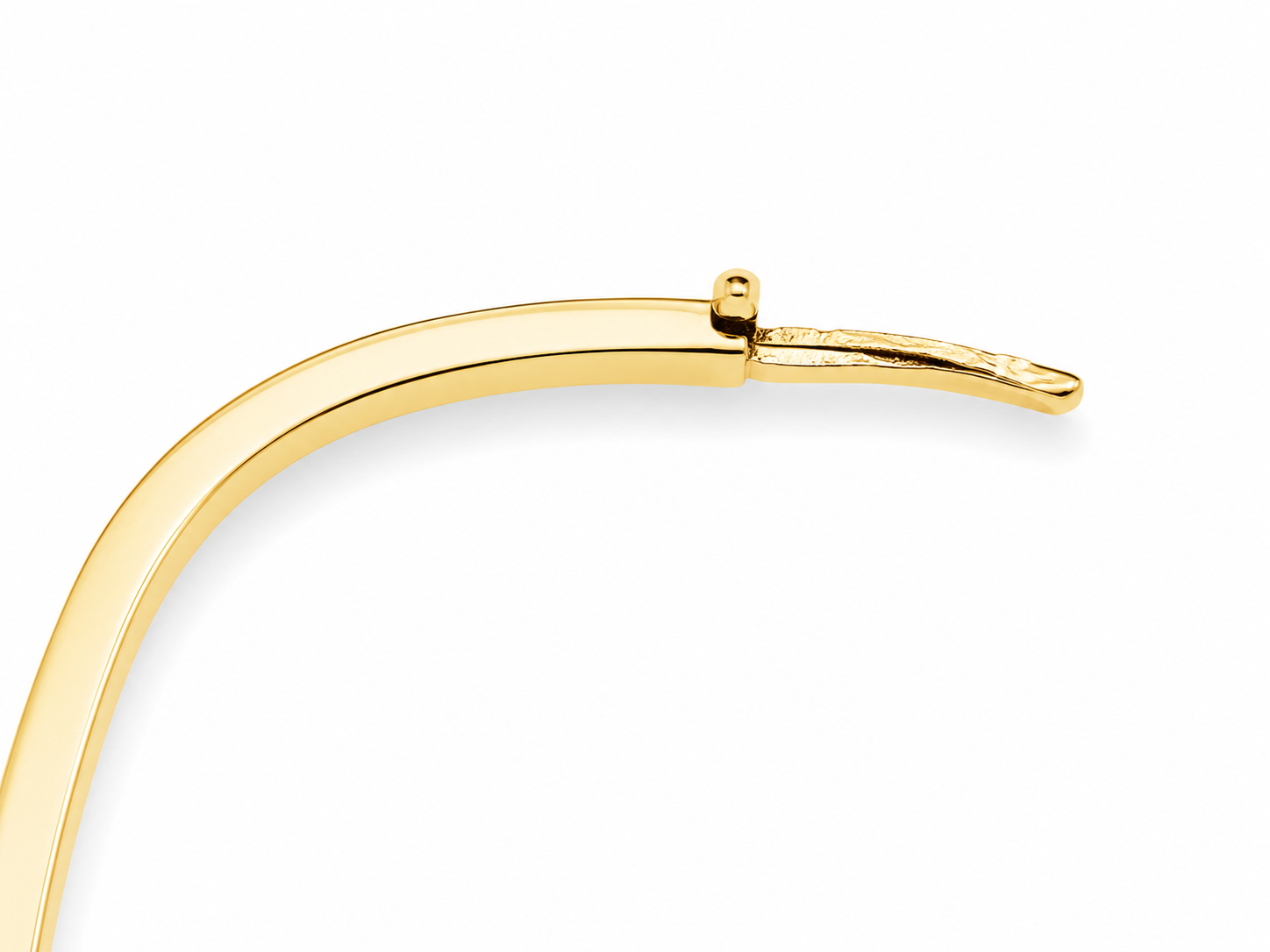 14KT Yellow Gold Thin Oval 2.5 MM Bangle Bracelet