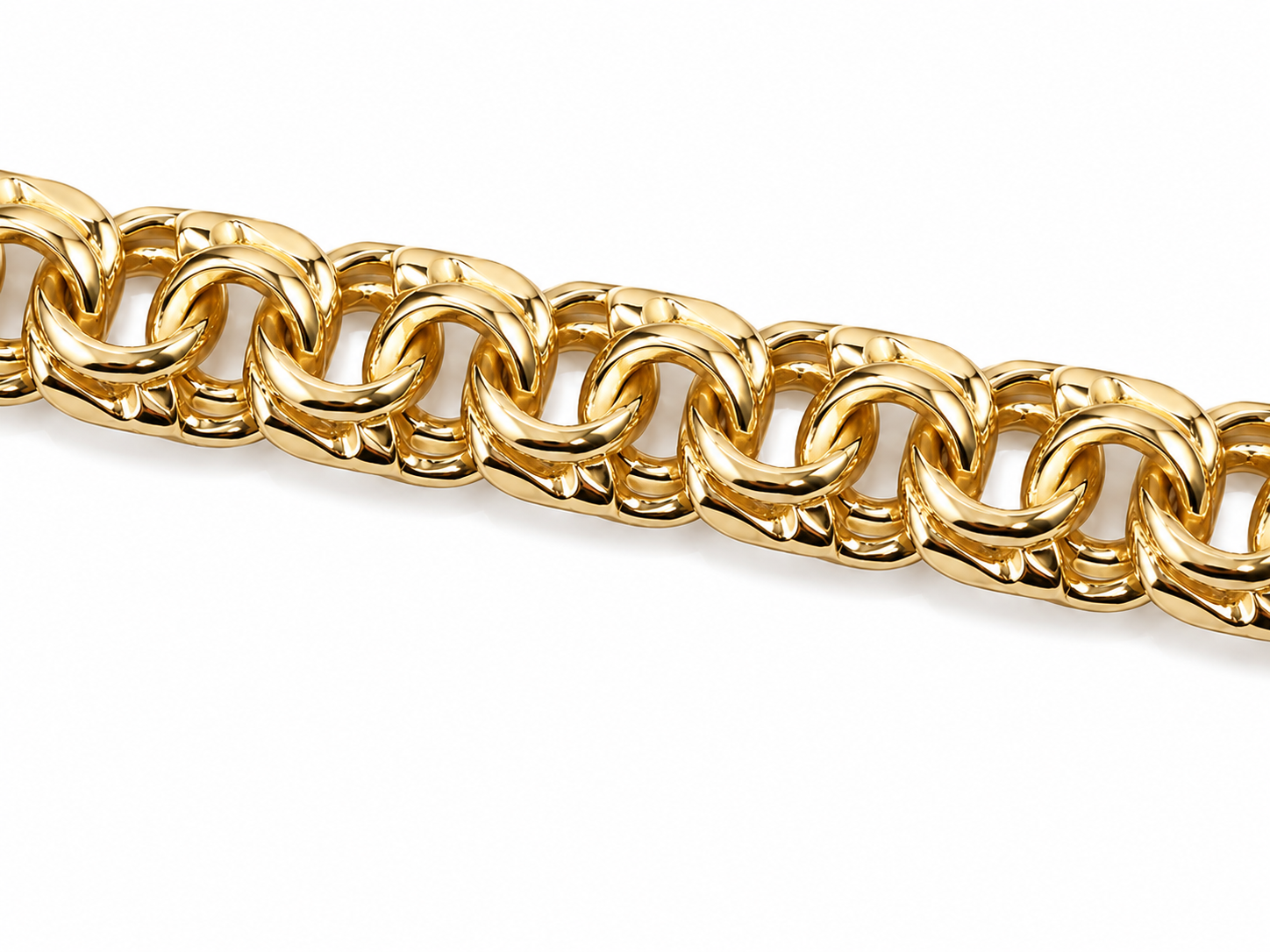 14KT Solid Yellow Gold 8mm Chino Link Bracelet