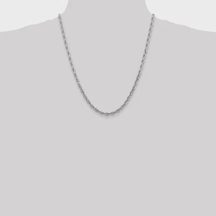 10KT Hollow White Gold 4 MM Rope Chain
