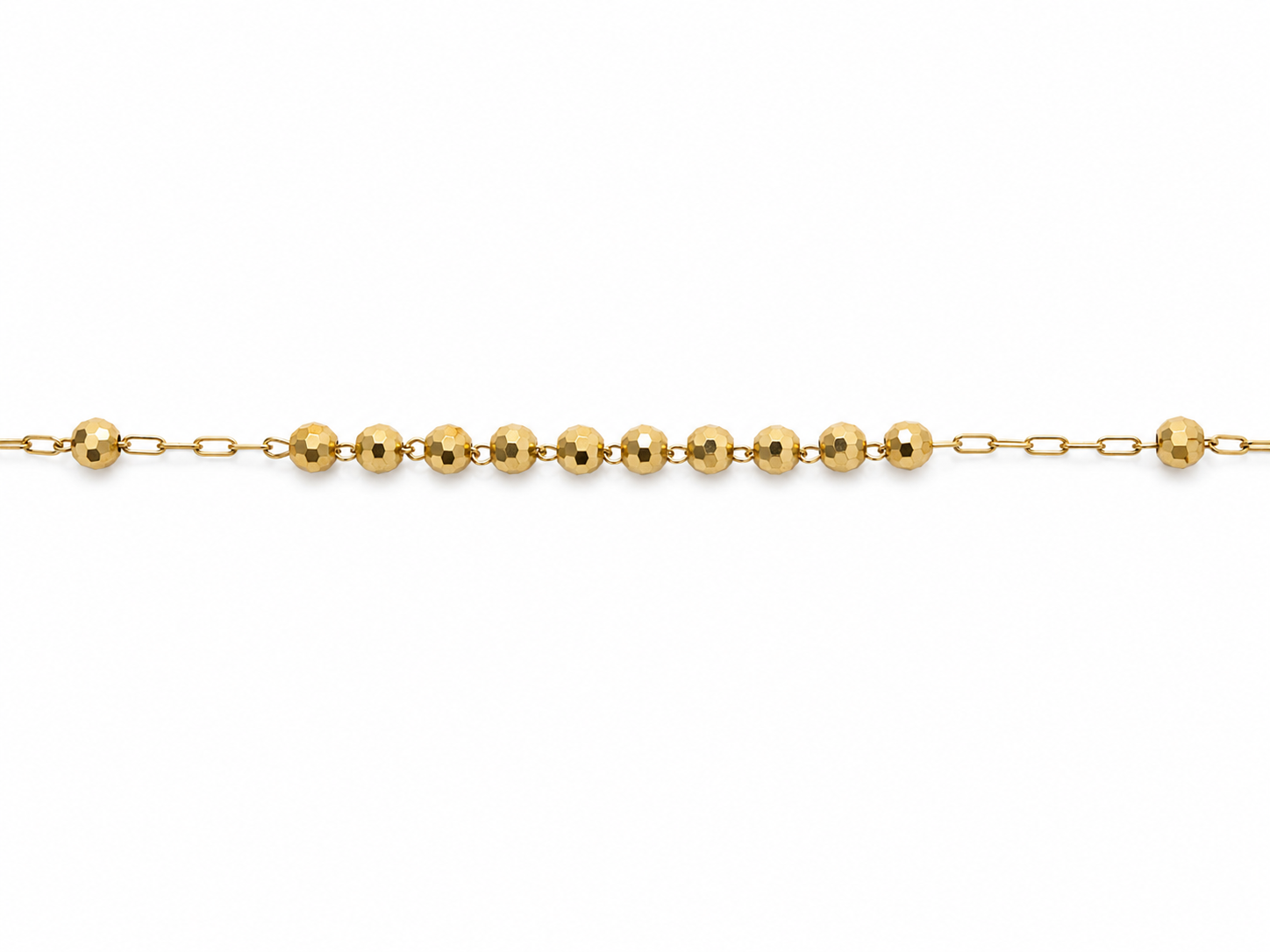 14KT Yellow Gold 5 MM Rosary Necklace