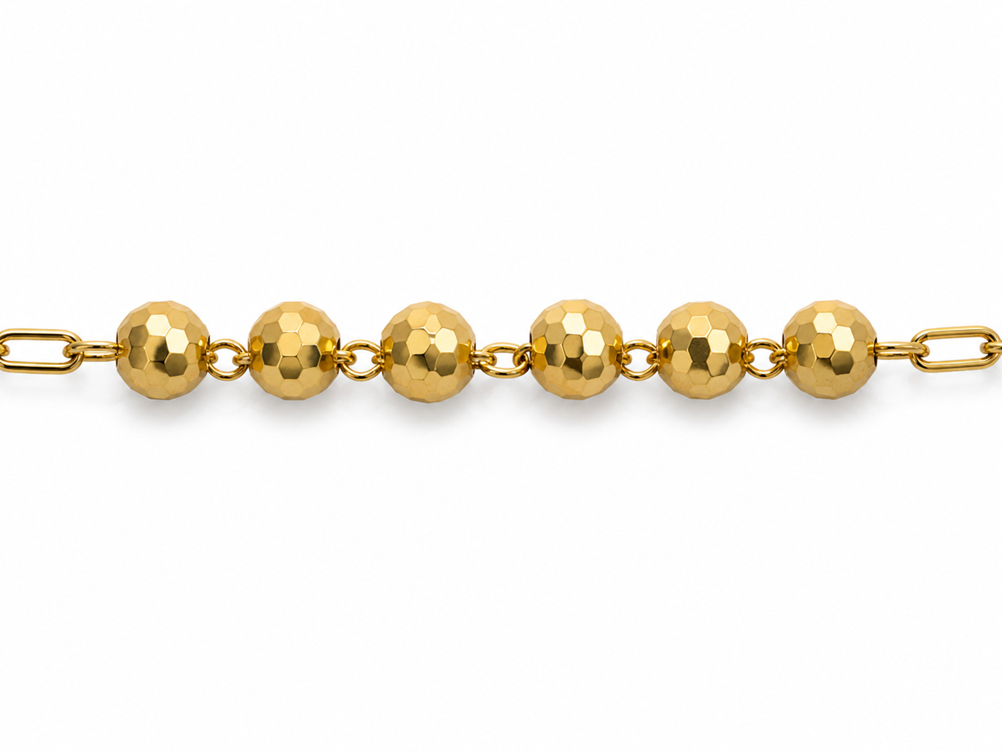 14KT Yellow Gold 5 MM Rosary Necklace