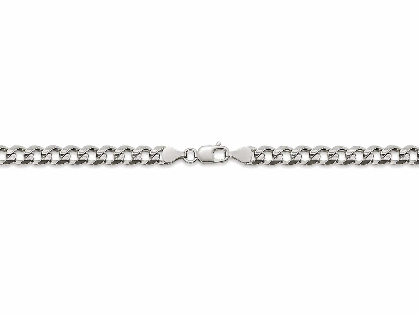 14KT Solid White Gold 2 MM Curb Cuban Link Chain