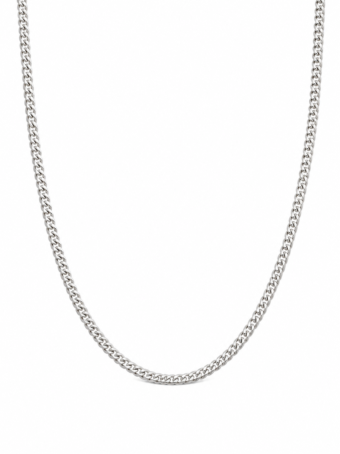 14KT Solid White Gold 3 MM Miami Cuban Chain