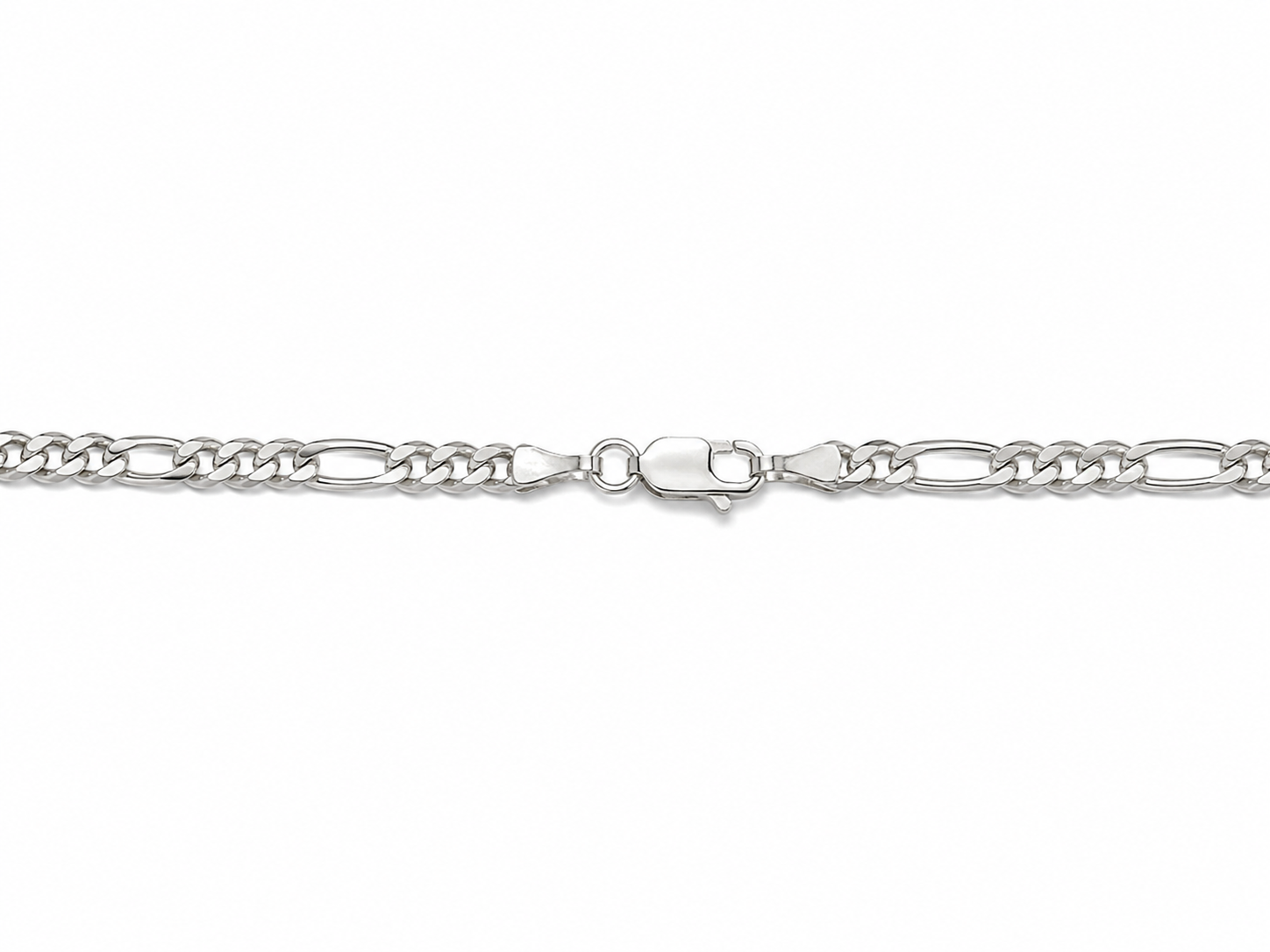 14KT Solid White Gold 5 MM Figaro Link Chain