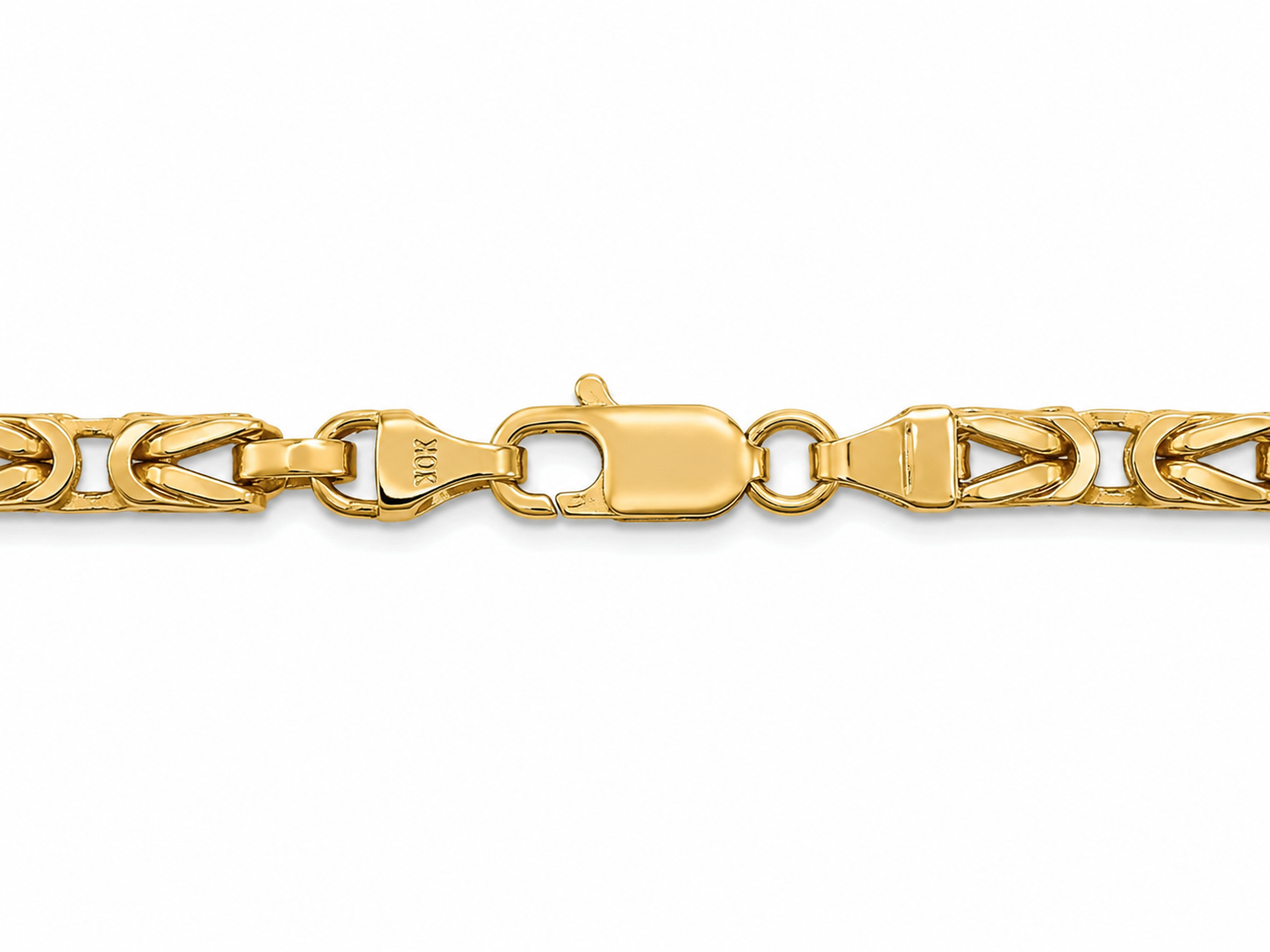 10KT Yellow Gold 3.5 MM Bar Byzantine Chain