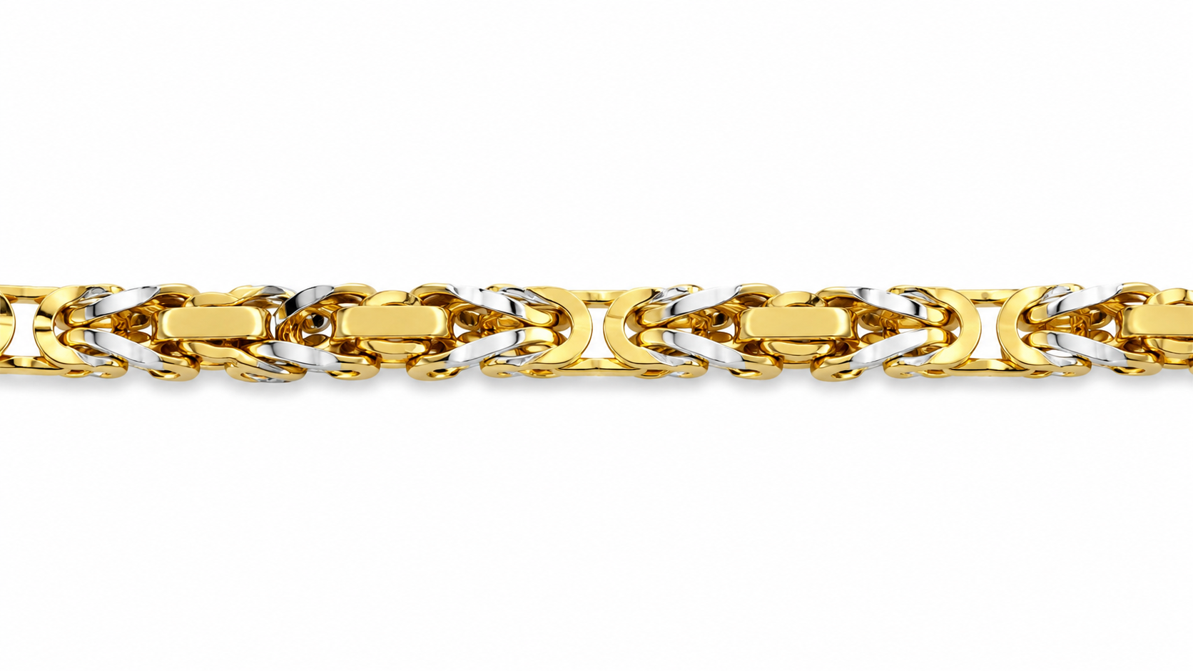 10KT Two Tone Gold 4 MM Byzantine Chain