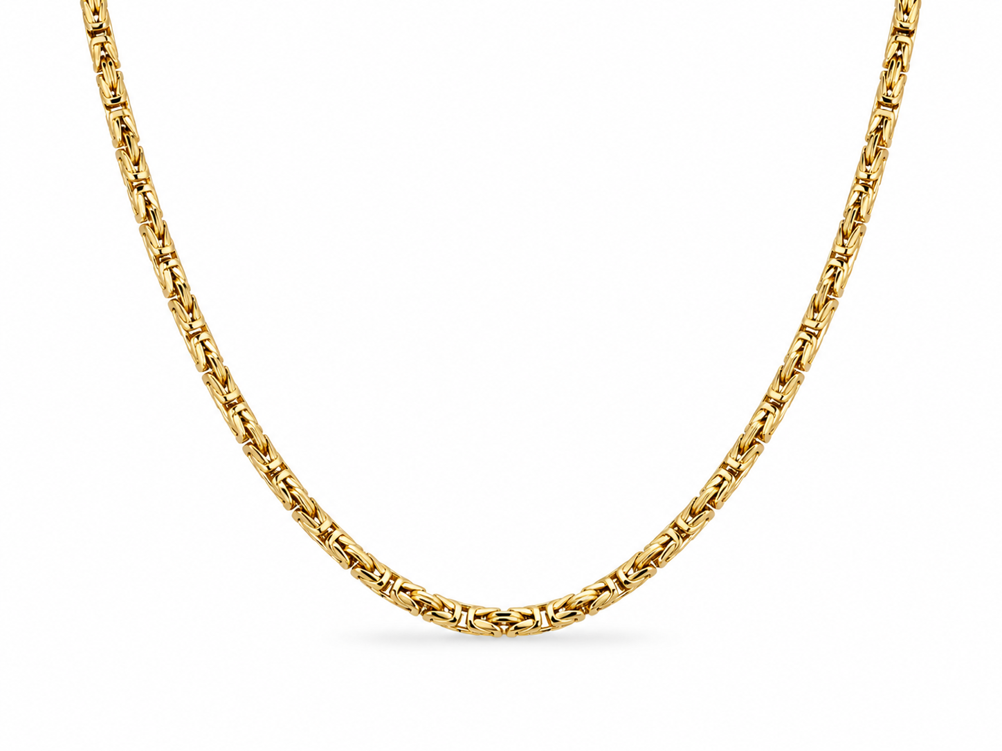10KT Yellow Gold 4.5 MM Byzantine Chain