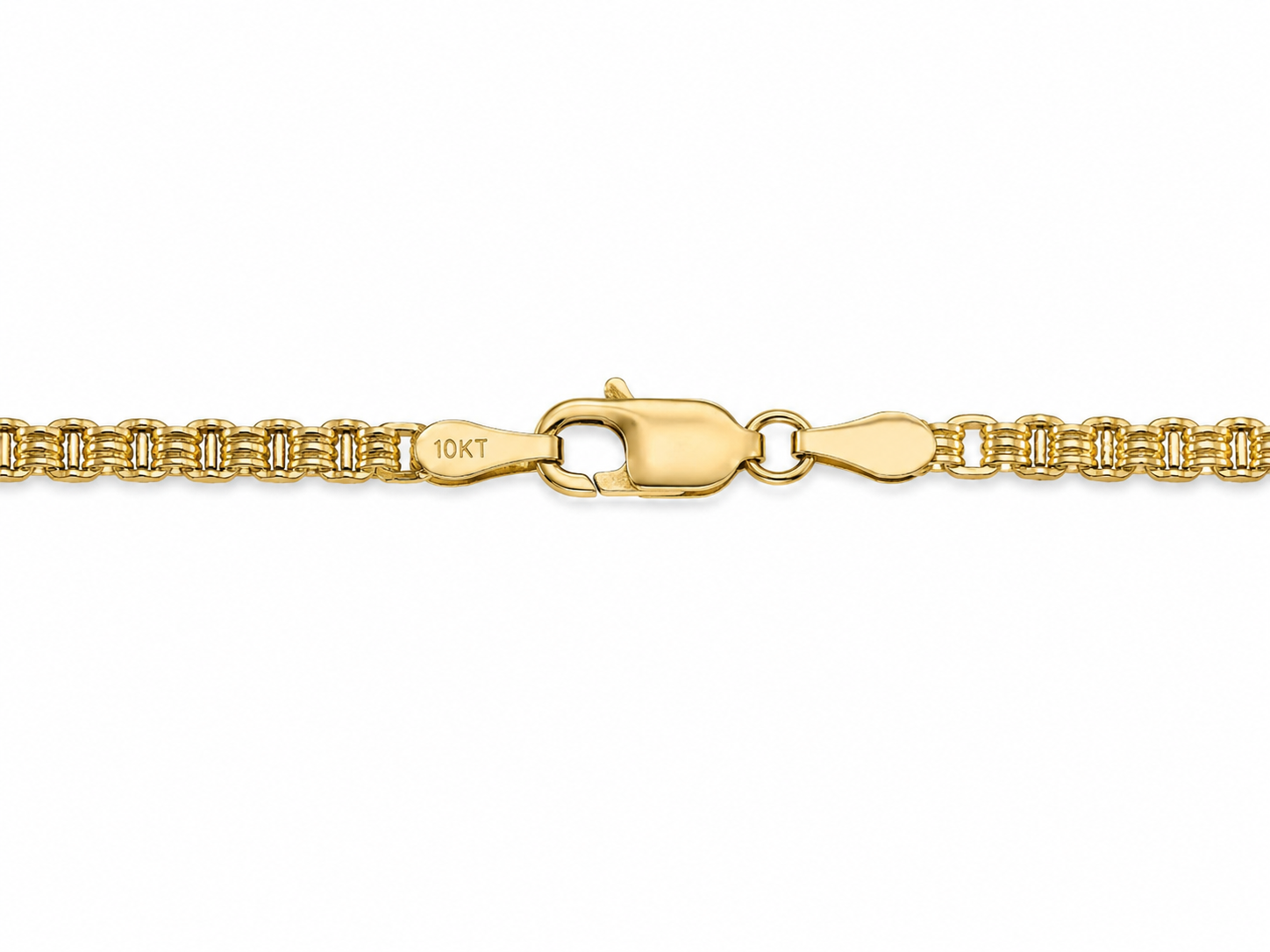 10KT Yellow Gold 3 MM Open Byzantine Chain