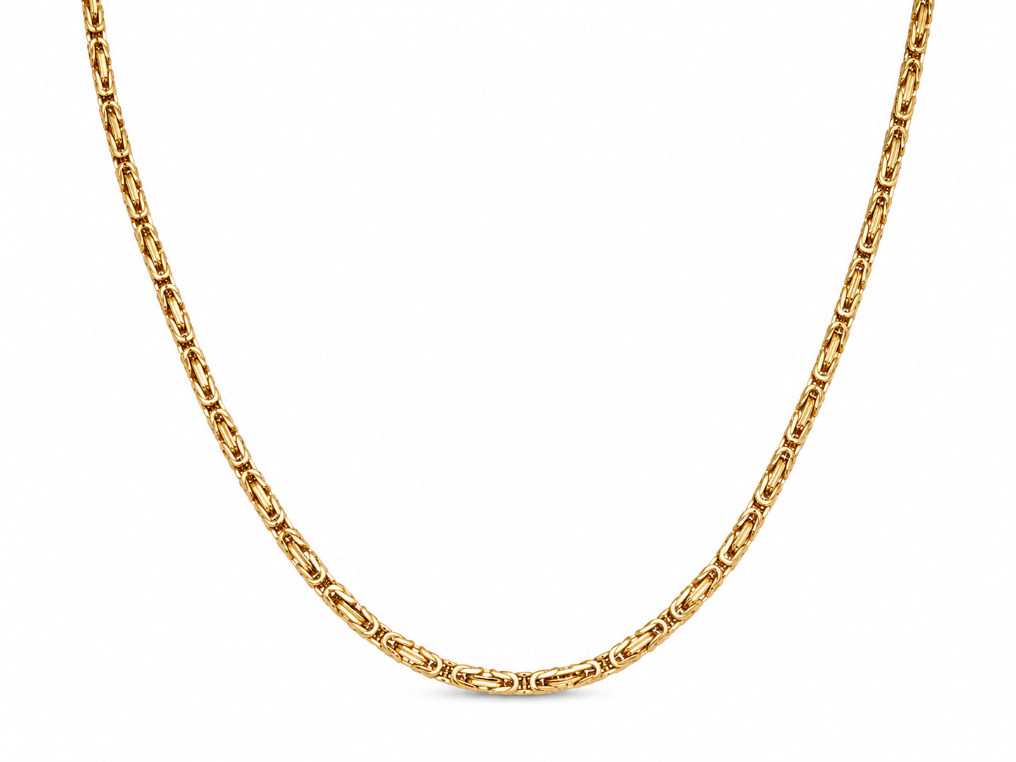 14KT Yellow Gold 4 MM Tiger Eye Link Chain