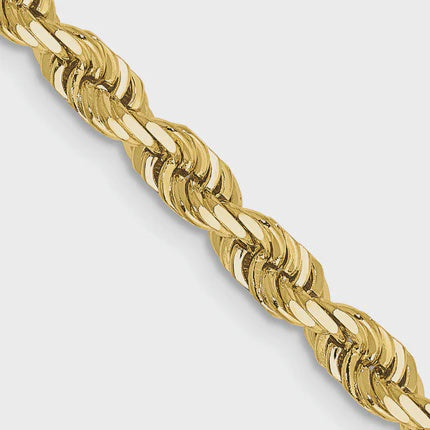 14KT Solid Yellow Gold 4 MM Rope Chain