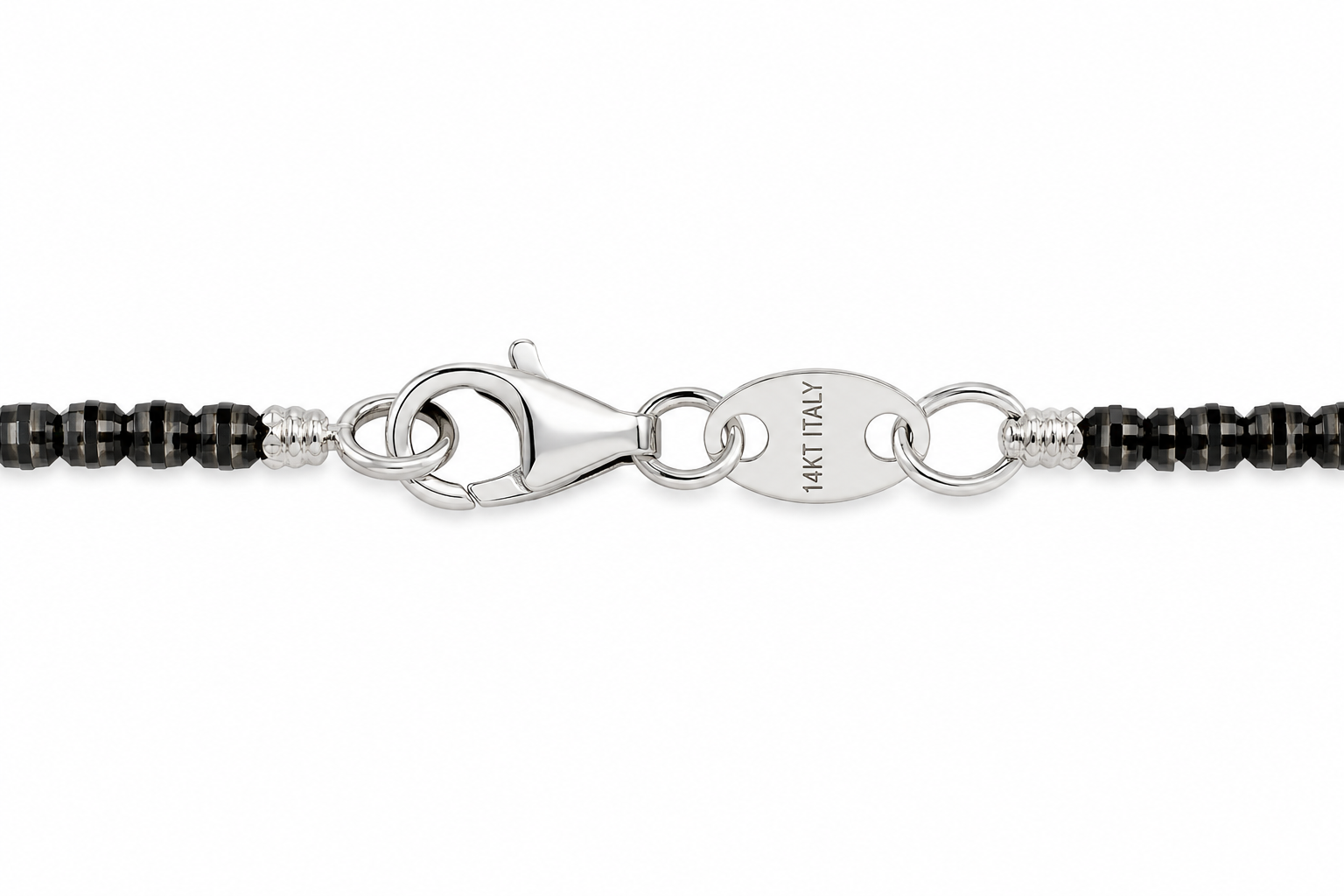 14KT Two Tone Moon Bead Link Necklace