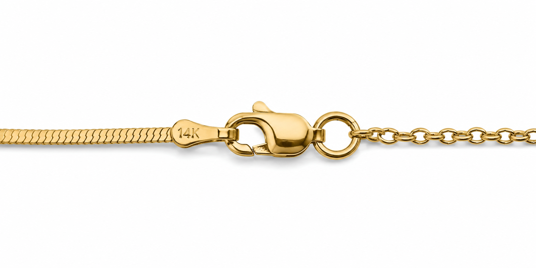 14KT Yellow Gold Adjustable Snake Link Necklace