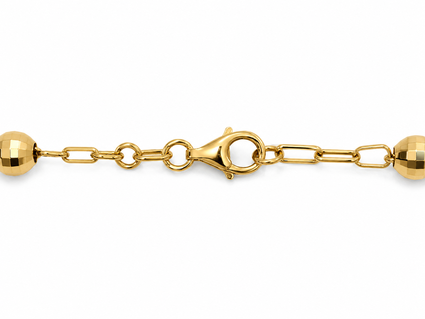 14KT Yellow Gold 5 MM Rosary Style Necklace