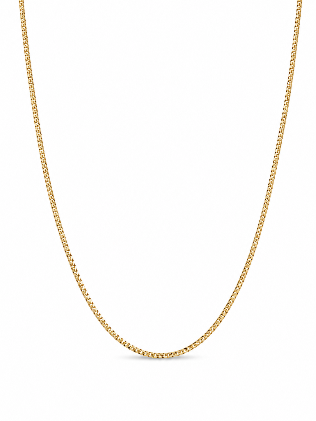 18KT Yellow Gold 1 MM Diamond Cut Franco Link Chain