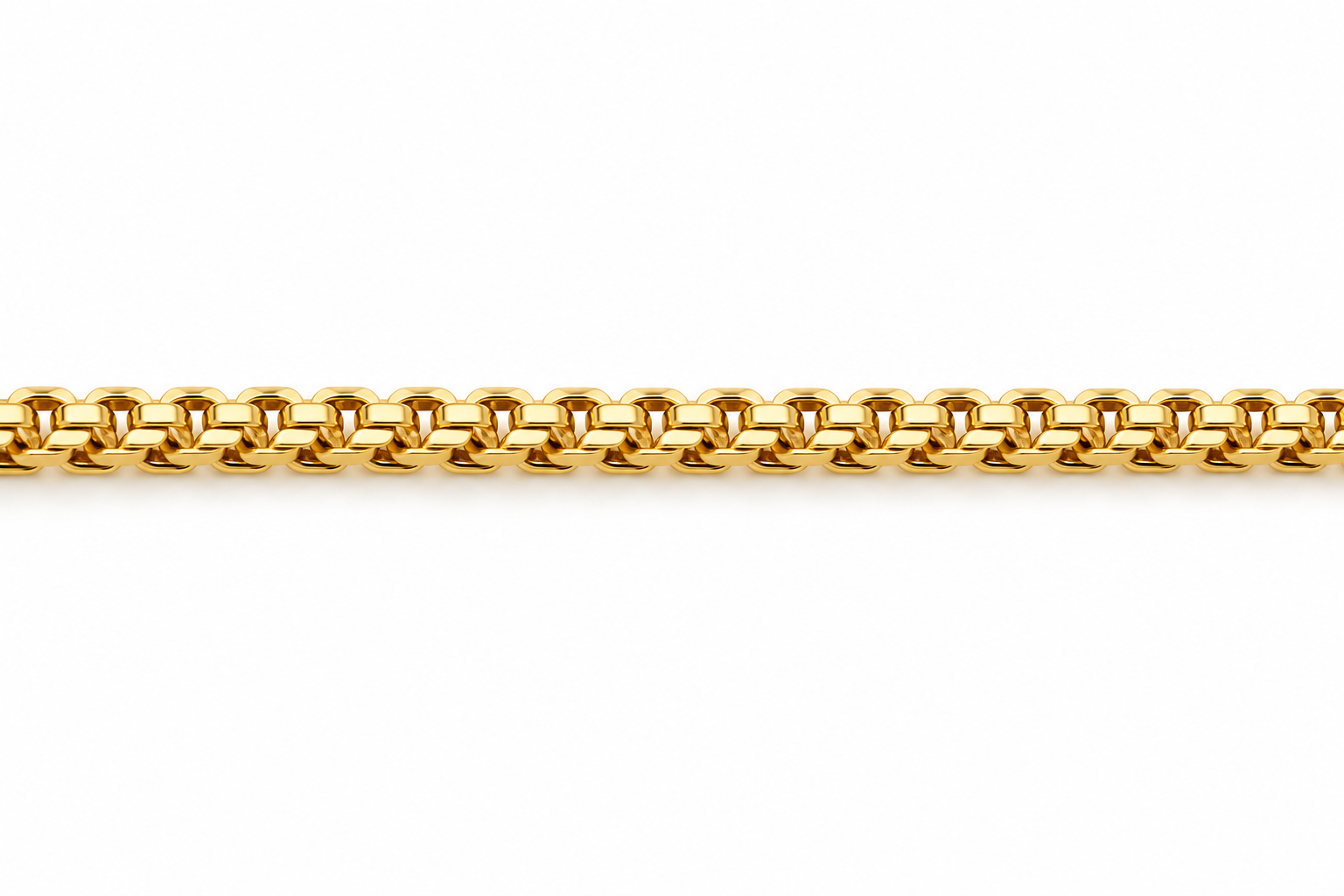 18KT Yellow Gold 1 MM Diamond Cut Franco Link Chain