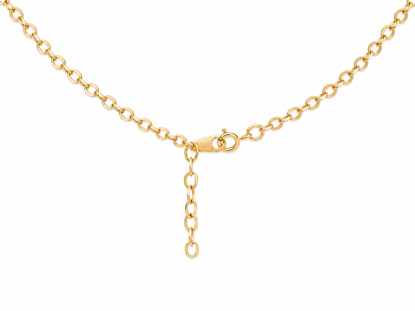 10KT Hollow Tri Color Gold Charms Designer Necklace