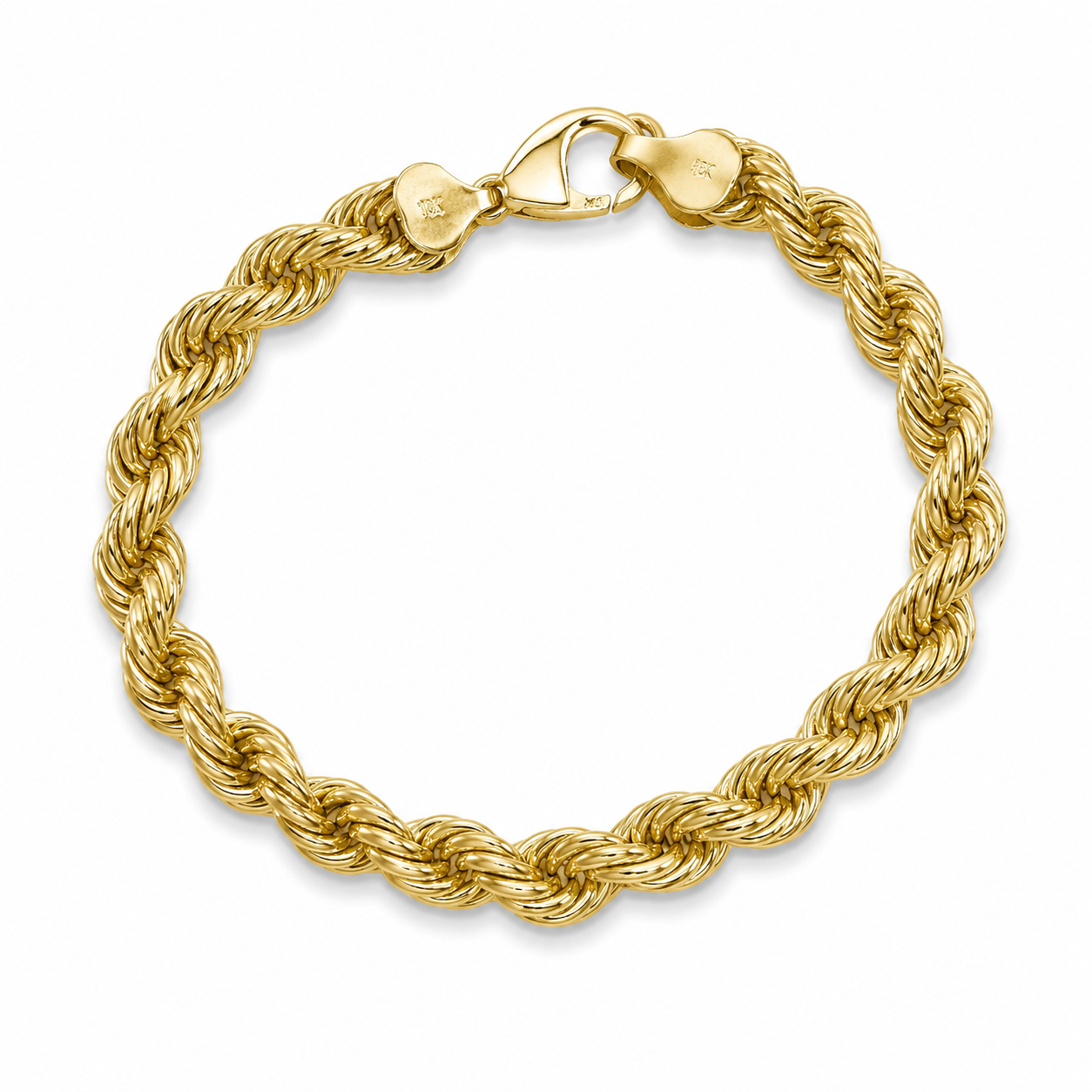 10KT 9 MM Yellow Gold Rope Bracelet
