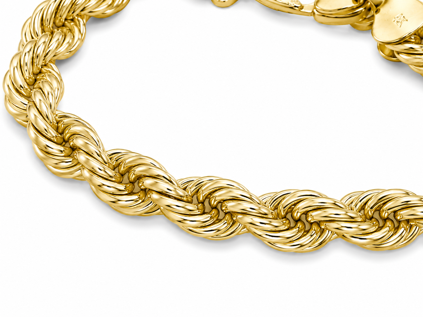 10KT 9 MM Yellow Gold Rope Bracelet
