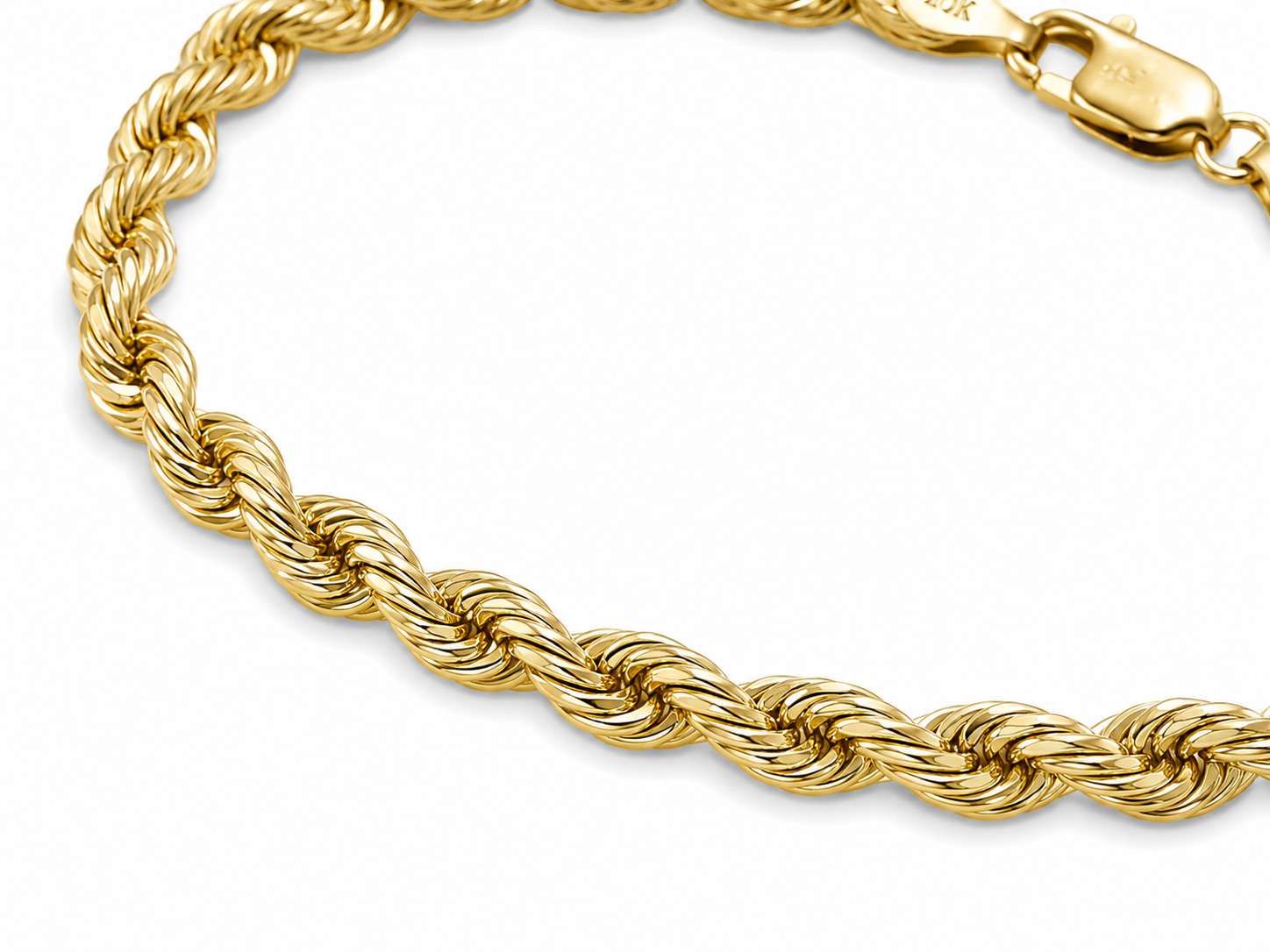 14KT 5.5 MM Yellow Gold Rope Bracelet
