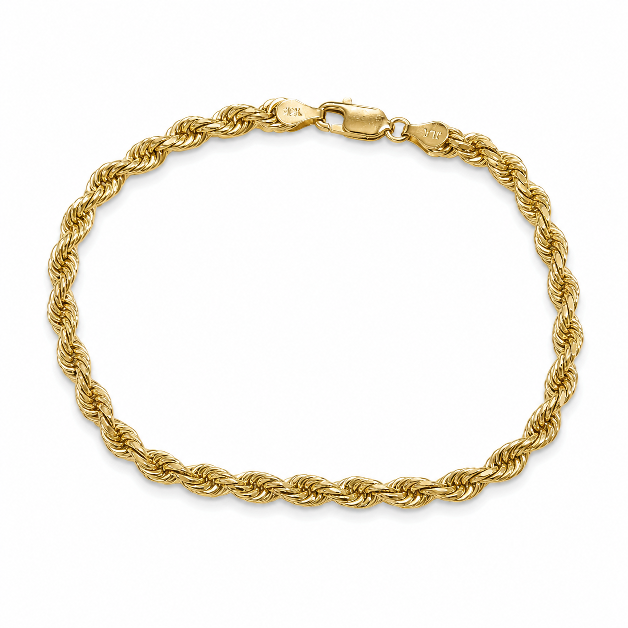 10KT 5 MM Yellow Gold Rope Bracelet